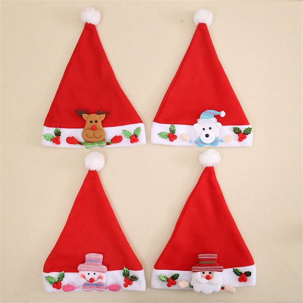 Cappello di Natale per bambini con Babbo Natale Pupazzo di neve Renna Orso Natale Decorazioni di Capodanno Forniture per feste XBJK2111