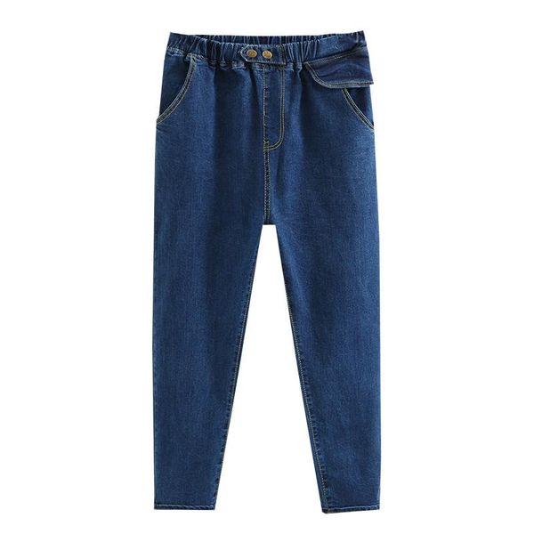 

plus size pants women jeans 2021 spring pencil fashion casual clothes female denim trousers stretch slim bottoms, Black