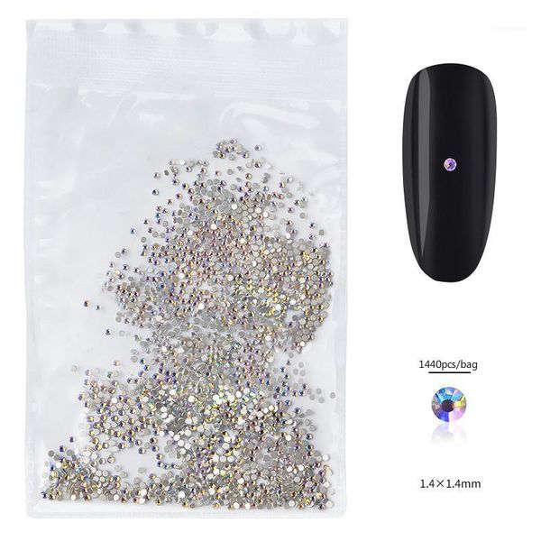 

1440pcs 1 bag nail high silver flat rhinestone potherapy accessories ab jewelry shiny art decoration1, Silver;gold