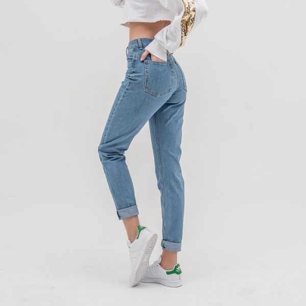 

luckinyoyo jean woman mom jeans pants boyfriend jeans for women with high waist push up large size ladies jeans denim 5xl 2021, Blue