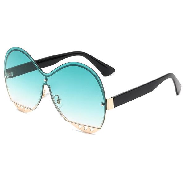 

sunglasses fashion big frame cat eye women gradient vintage hollowing out design eyeglasses luxury shades uv400, White;black