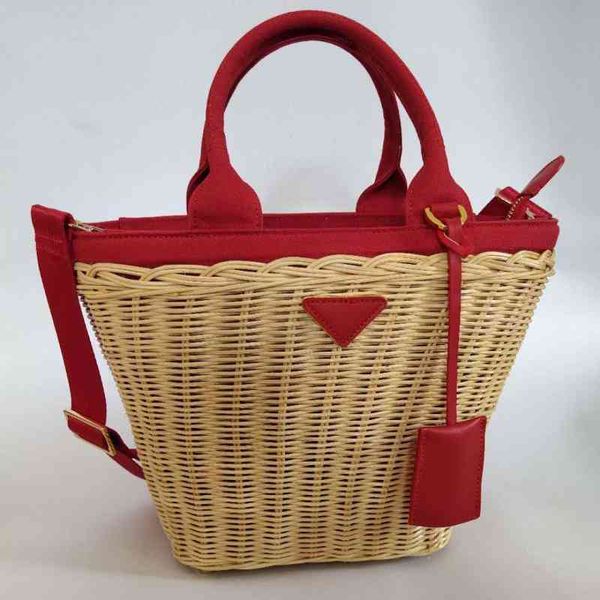 

design handbag genuine leather handmade rattan woven luxury high-end straw bag