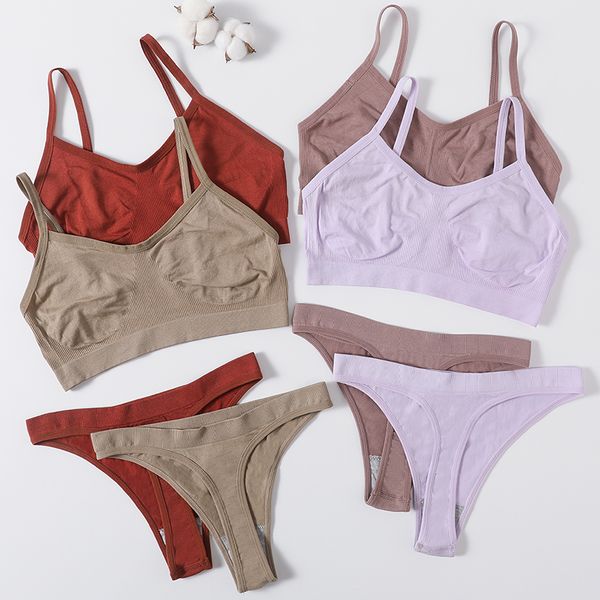 

women bra set thong bra female push up bralette active lingerie set brassiere seamless fitness underwear sets crop top, Red;black
