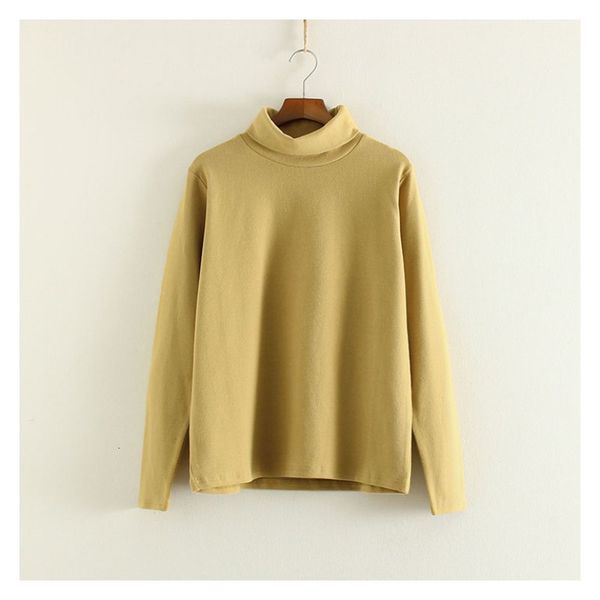 

women's t-shirt turtleneck long sleeve basic tee t-shirt female 1xyb, White