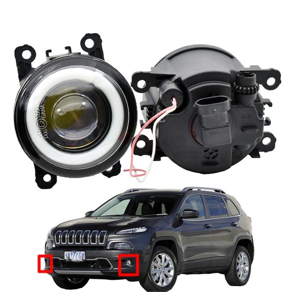 

fog light for jeep cherokee kl 2014-2016 2 pieces led drl fog-lights angel eye 12v h11