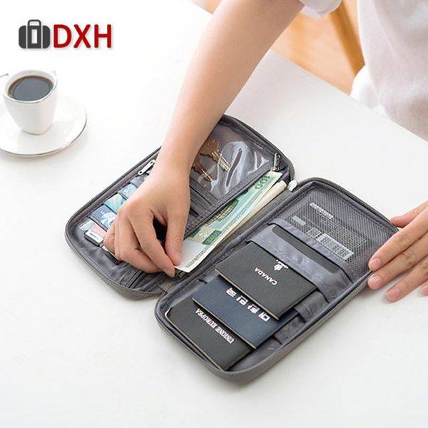 

card holders 2021 multifunctional wallet waterproof travel passport wallets portable holder package cation storage bag dxh, Brown;gray