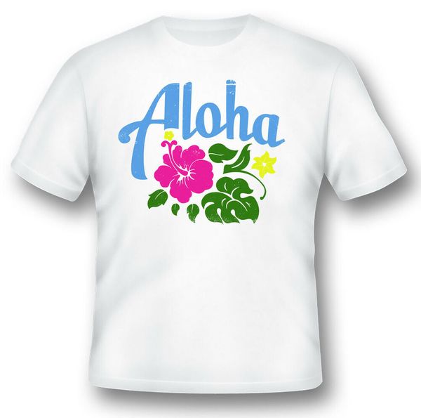 

aloha flowers black or white tee shirt, White;black