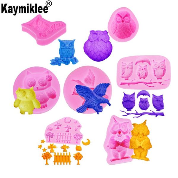 

cake tools 7 kinds owls shaped silicone mold candy fondant decorating ,gumpaste sugarcraft c359