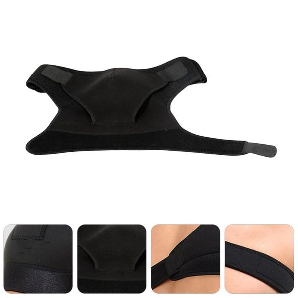 

back support 1pc right shoulder brace adjustable sports belt (black), Black;blue