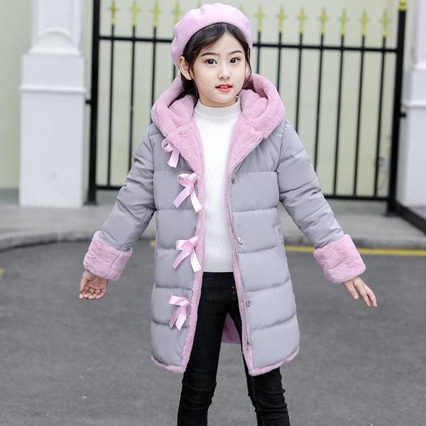 

princess fur winter jackets for girl students 7 8 9 10 years warm kids parkas cotton-padded pink gray black color coat, Blue;gray