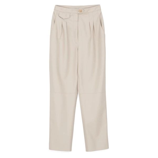 

women's pants & capris women imitation leather pleated design tobacco pipe, Black;white
