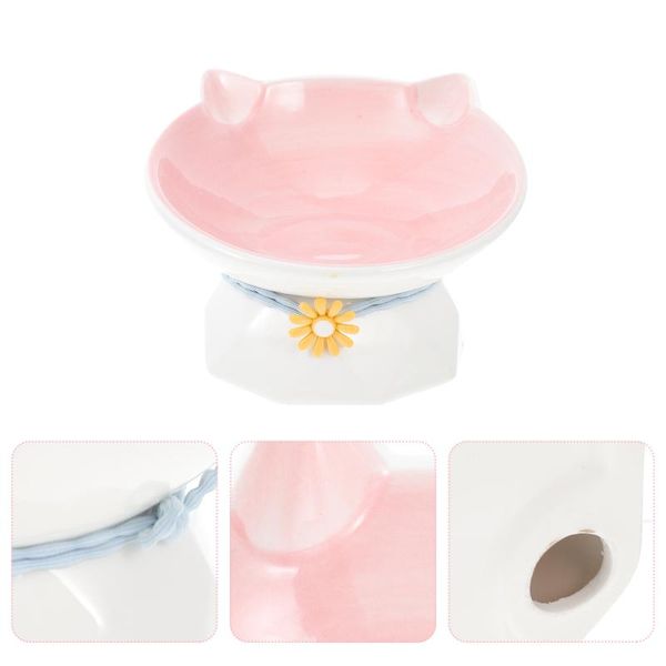 

cat bowls & feeders 1pc lovely kitten feeder neck protection water bowl pet food container