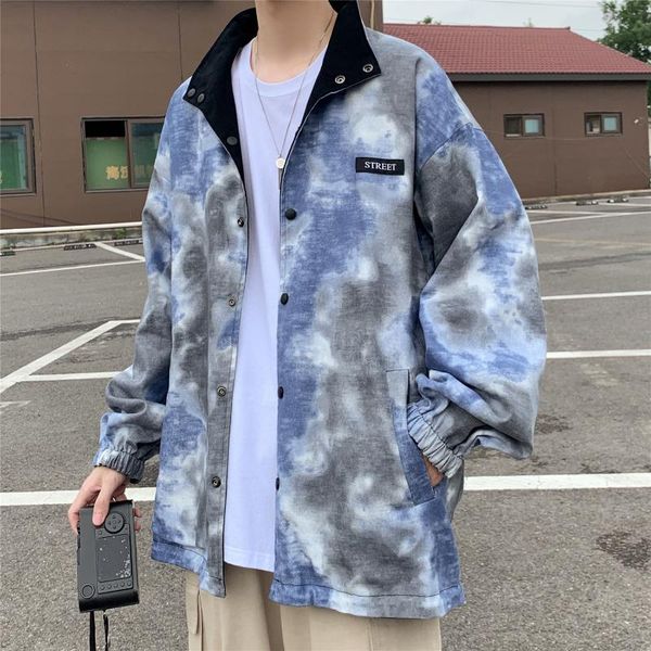 

men's jackets two-sided jacket trend casual student loose fashion lapel cotton spring autumn long sleeve thin male clothes, Black;brown