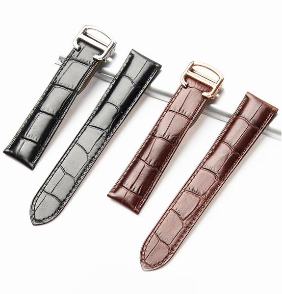 

watch bands 2pcs/lot 20mm 22mm 23mm 24mm 25mm genuine leather cow straps for blue balloon 202171101, Black;brown
