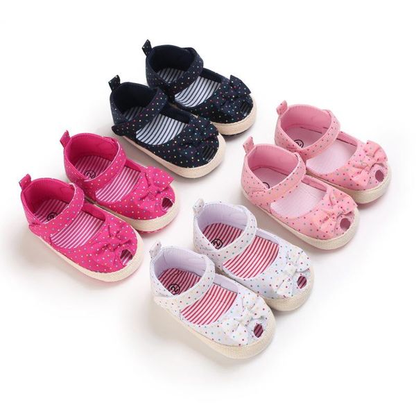 

first walkers toddler shoes kids baby bowknot printing born cloth soft sole crib