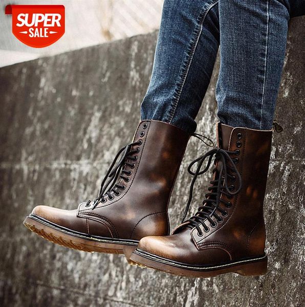 

all-match martin boots high-shoes men's korean casual high-bang couple sports waterproof non-slip retro #p37v