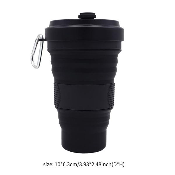 

water bottle 1pc insulation portable silicone retractable folding cup with lid collapsible drinking outdoor travel