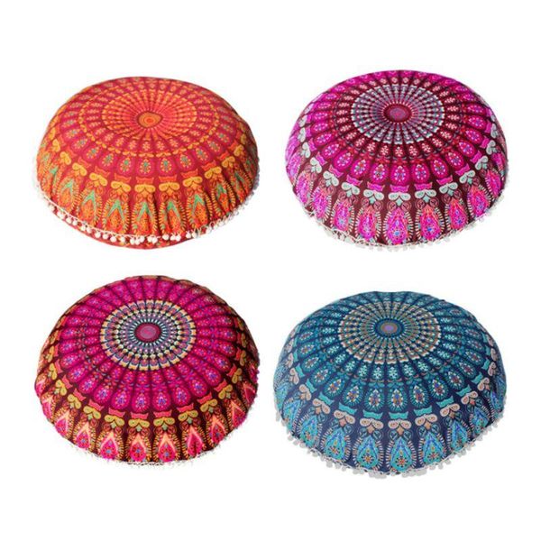 

pillow case 43/80cm round bohemian floor cushion cover mandala pouf retro x4yd