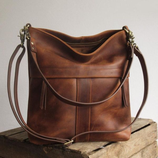 

casual soft pu leather large capacity underarm shoulder bucket bag for women vintage solid color ladies zipper handbags evening bags