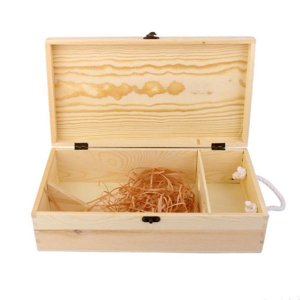 

double carrier wooden box for wine bottle gift decoration wrap