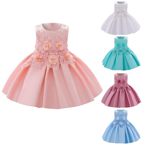 

girl's dresses toddler baby girls princess dress sleeveless bridesmaid pageant gown girl evening tutu formal communion clothes 1 2 3 4y, Red;yellow