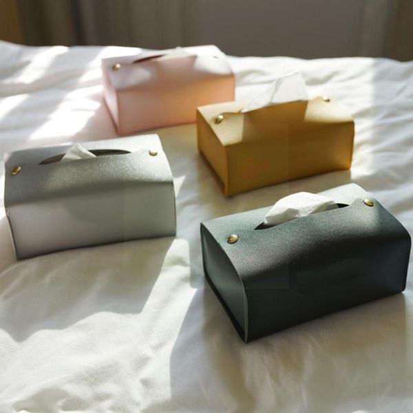 

tissue boxes & napkins bathroom deskbox high-end design sense pu living room light luxury high creativity for car toilet f0h9