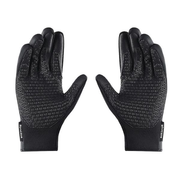 

cycling gloves windproof outdoor sport touch screen mittens biking running bike driving portableÂ dustproof parts, Black