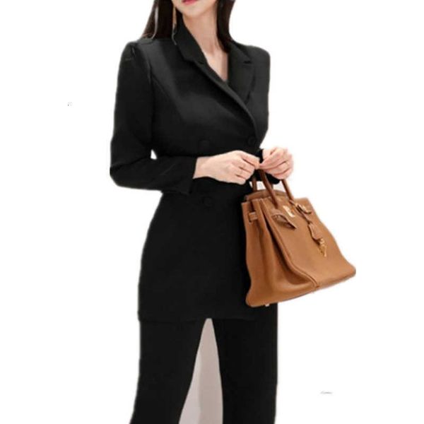 

women's jumpsuits & rompers fashion office ol double-breasted women spring long sleeve irregular work wear notched collar jumpsuit over, Black;white