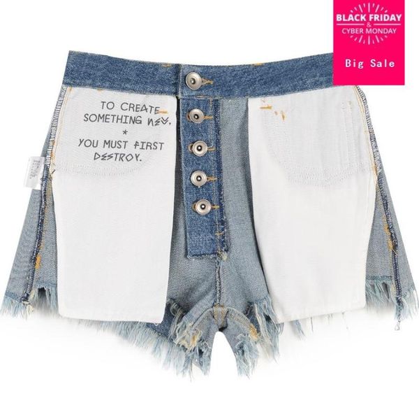 

women's 2021 spring summer high waist tassel edge wash denim light shorts both sidescan wear q55, White;black