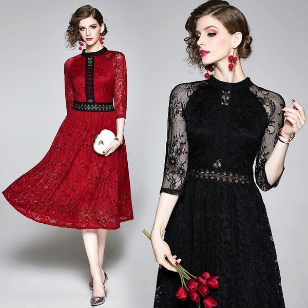 

casual dresses elegant lace luxury prom gown classic long robes vestido de festa party dress, Black;gray