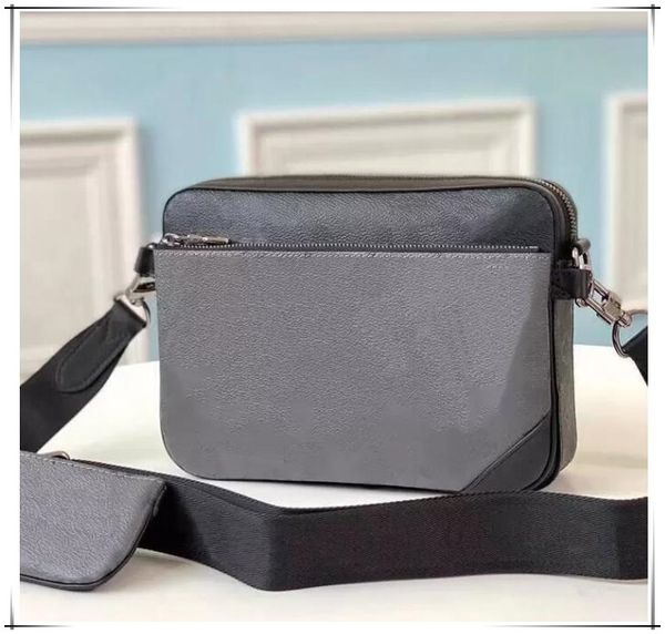 

leather canvas with trio men crossbody bagss shoulder messenger bags, Red;black