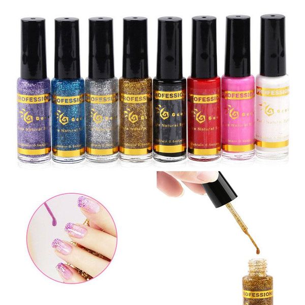 

nail gel (8ml) pull line polish with glitter potherapy for diy painting hook manicure special art supplies #sof, Red;pink