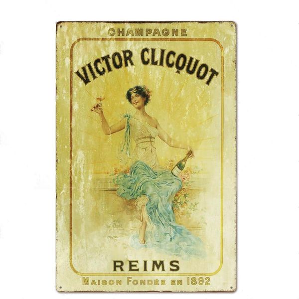 

champagne metal poster plaque metal vintage metal sign tin sign wall decor for man cave bar pub club iron painting 30cmx20cma