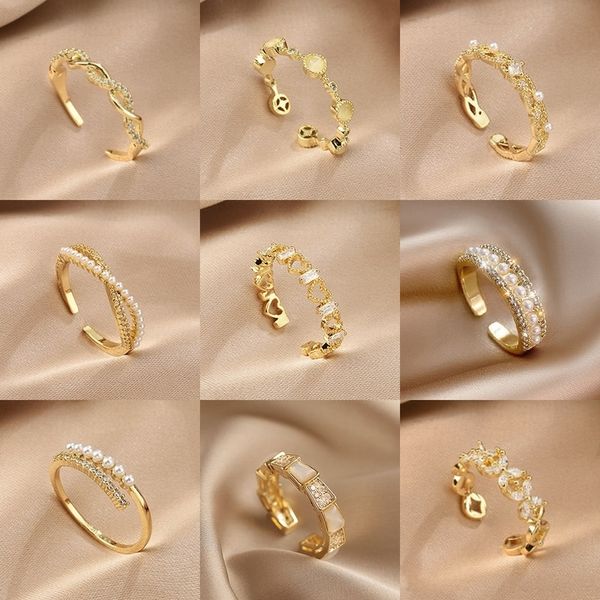 

4de ins women's ringear fashion fashion simple personality temperament light luxury net red index band rings finger opening jewelry, Silver