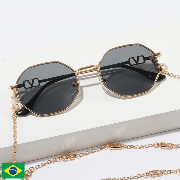 

sunglasses 2021 luxery fashion metal mask chain bohemian letter charm face anti-skid glasses jewelry for women h331, White;black