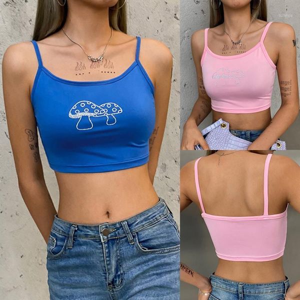 

camisoles & tanks 90s women tank female sleeveless letter printing harajuku korean casual ladies 2021 summer camisole, Black;white
