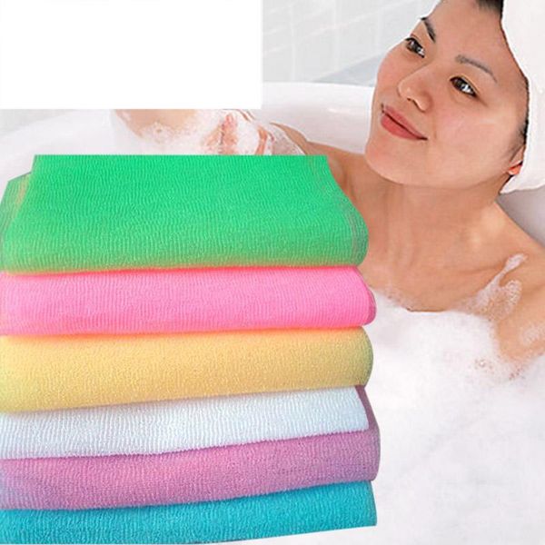 

towel nylon wash cloth bath beauty body skin exfoliating shower bathroom washing moun777