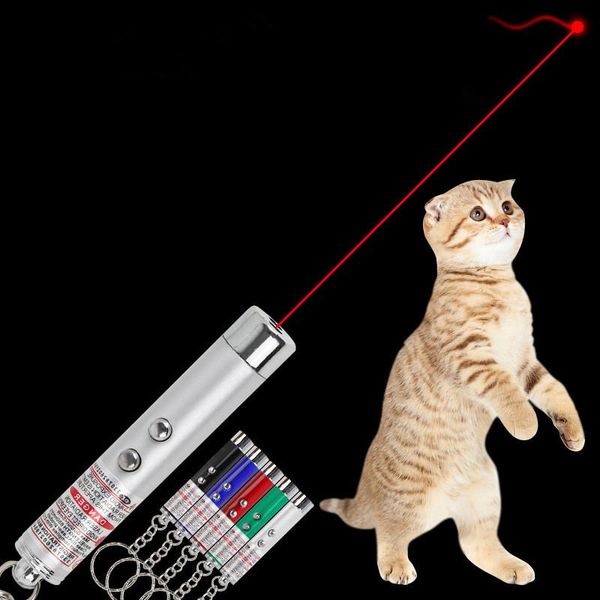 

cat toys 1pc funny color led pet random red light white pointer play