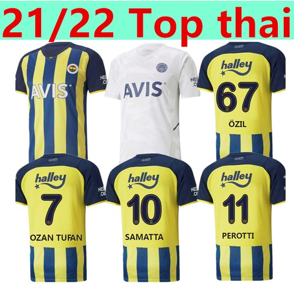 

21 22 fenerbahce soccer jerseys camisetas de fÃºtbol home mesut Ã¶zil ozan tufan perotti samatta camiseta football shirts uniform, Black;yellow