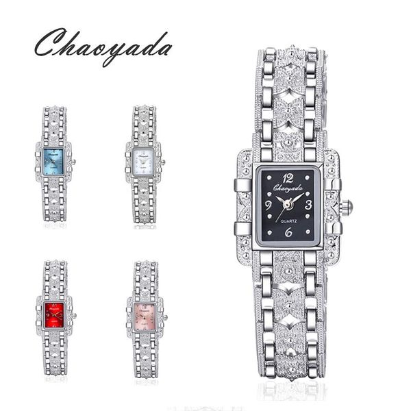 

wristwatches vintage watch women ladies royal fashion square dial silver stainless steel casual bracelet rhinestone watches mujer relojes, Slivery;brown