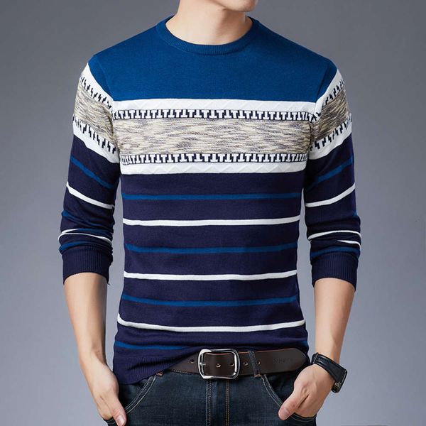 

men's sweaters sweatshirt pullover striped crew neck knitted bottomcoat korean fashion long sleeve sweater m9b3, White;black