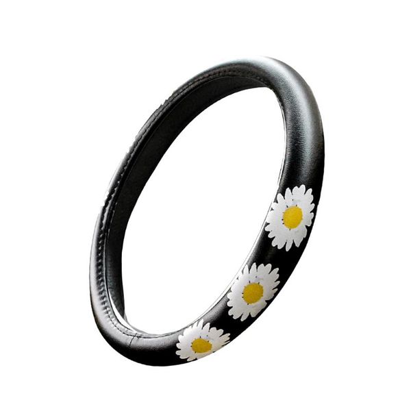 

steering wheel covers daisy pattern car cover anti-slip fashion automotive decoration