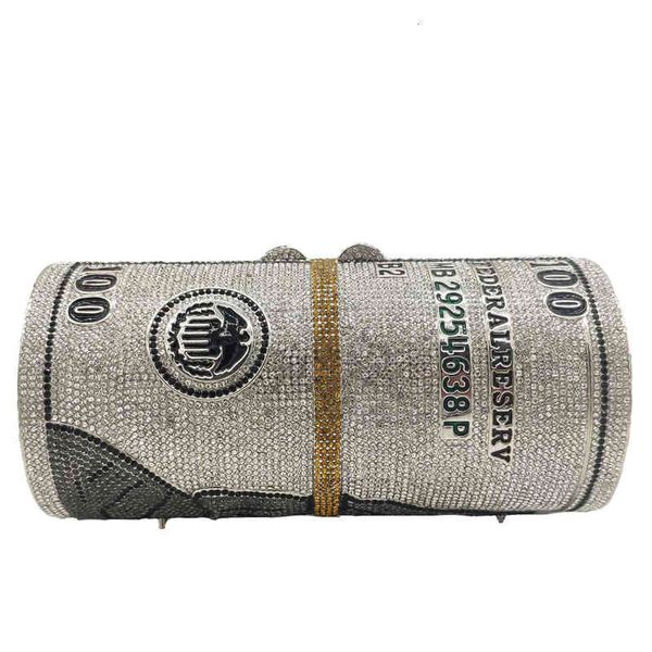 

fgg clutch metal diamond dinner hand us dollar pattern party bag
