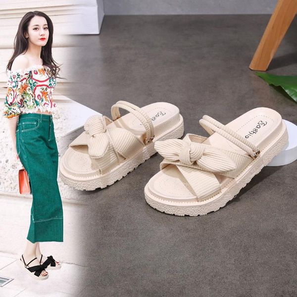

sandals fairy style 2021 summer thick-soled roman shoes two-way ins fashion, Black
