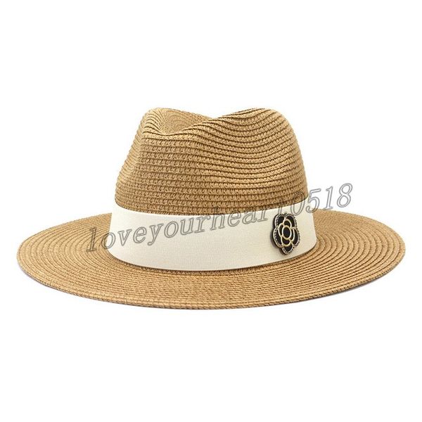 

summer straw hats for women 2022 new outdoor vacation beach fedora hats wide brim panama uv sun protection capchapeau femme, Blue;gray