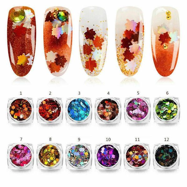 

nail glitter sequins christmas 3d nail art decoration, Black