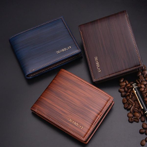 

wallets men's short fashion wallet retro simple male mini coin purse multiple card position small, Red;black