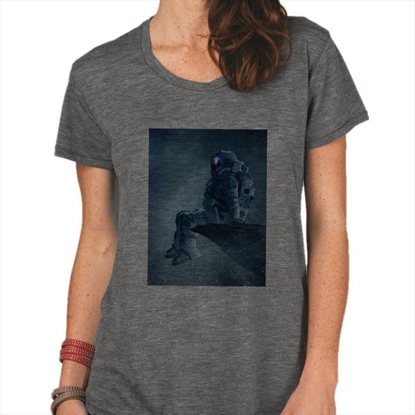 

astronaut and starry sky womens beautiful print fashion harajuku short sleeve shirt plus size grey white