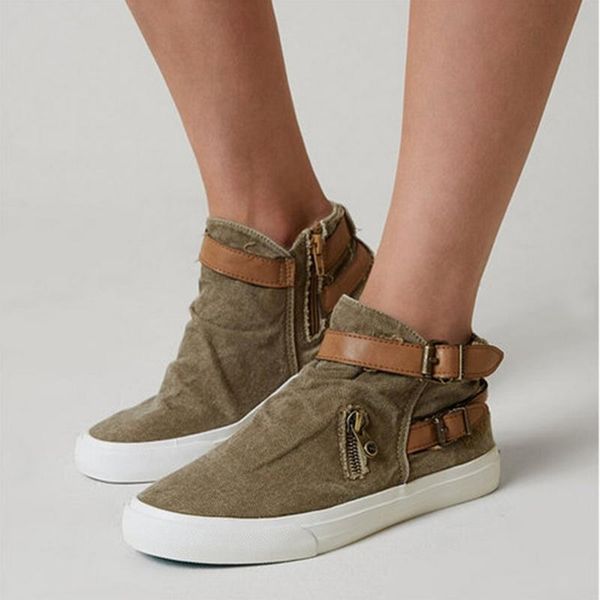 

boots autumn women sneakers breathble vulcanized shoes belt buckle platform lace up casual black tenis feminino zapatos de mujer