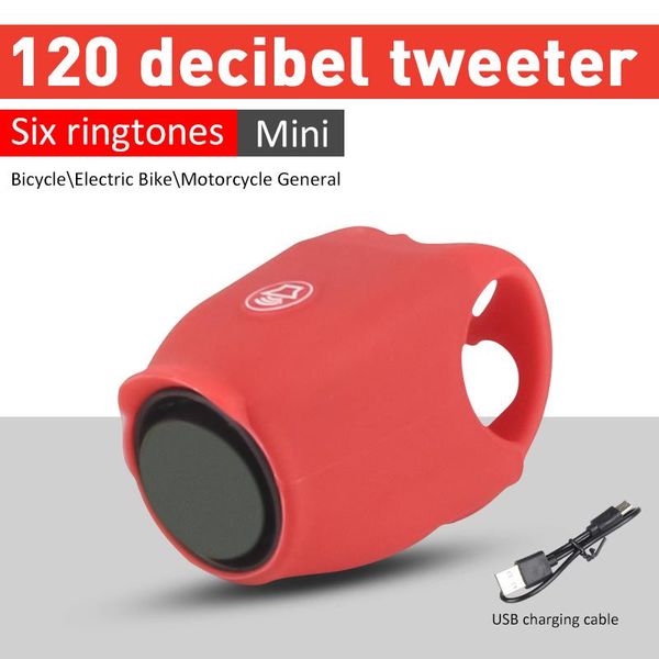 

bike horns bicycle accessories usb rechargeable/battery bell ipx4 waterproof bells mini portable silicone mtb handlebar